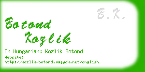 botond kozlik business card